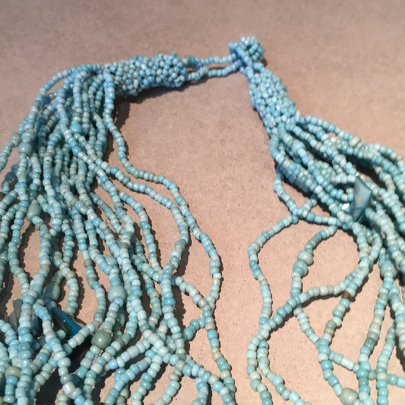 Blue Seaweed Necklace - Picture 2 of 5